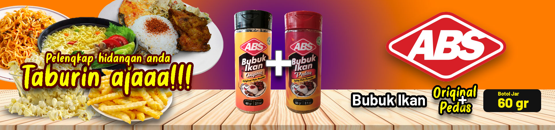ABS Bubuk Ikan Original Jar 60g 1+1 Pedas