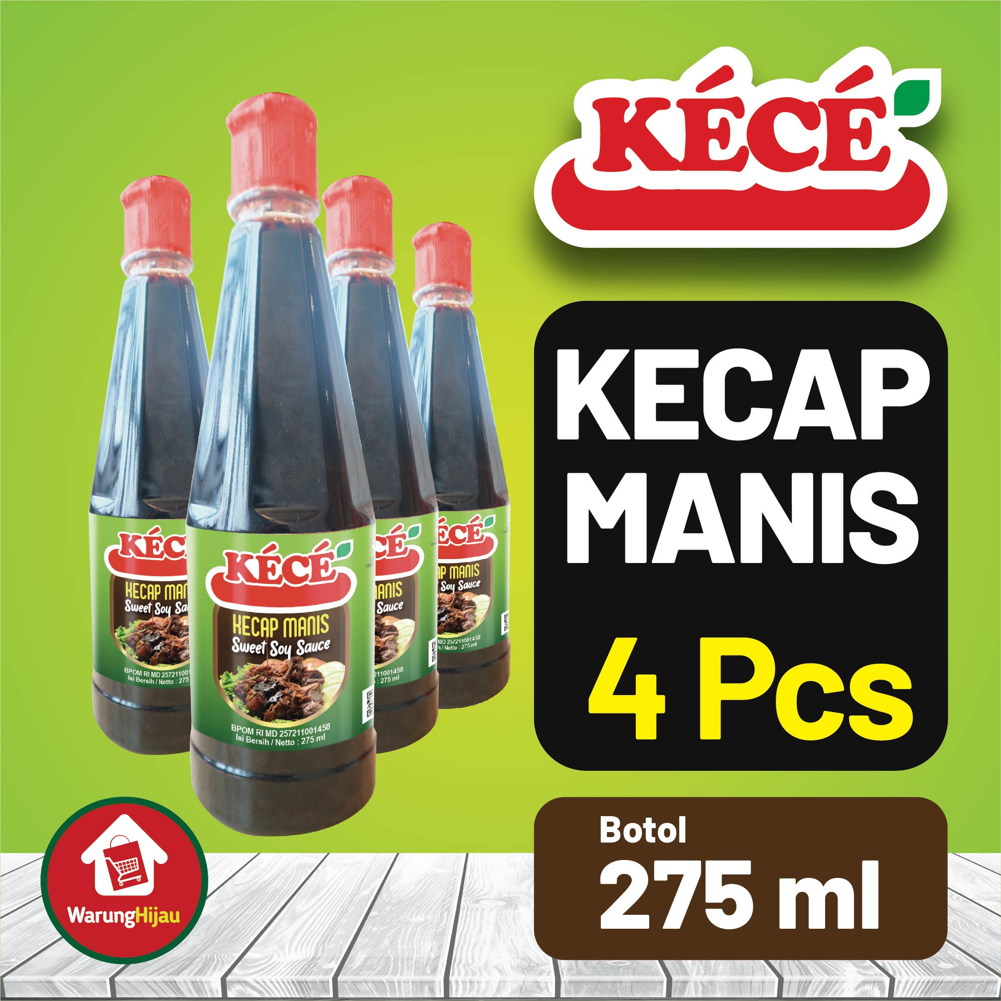 Kecap Manis KECE Botol 275 ml 3 Pcs + Diskon
