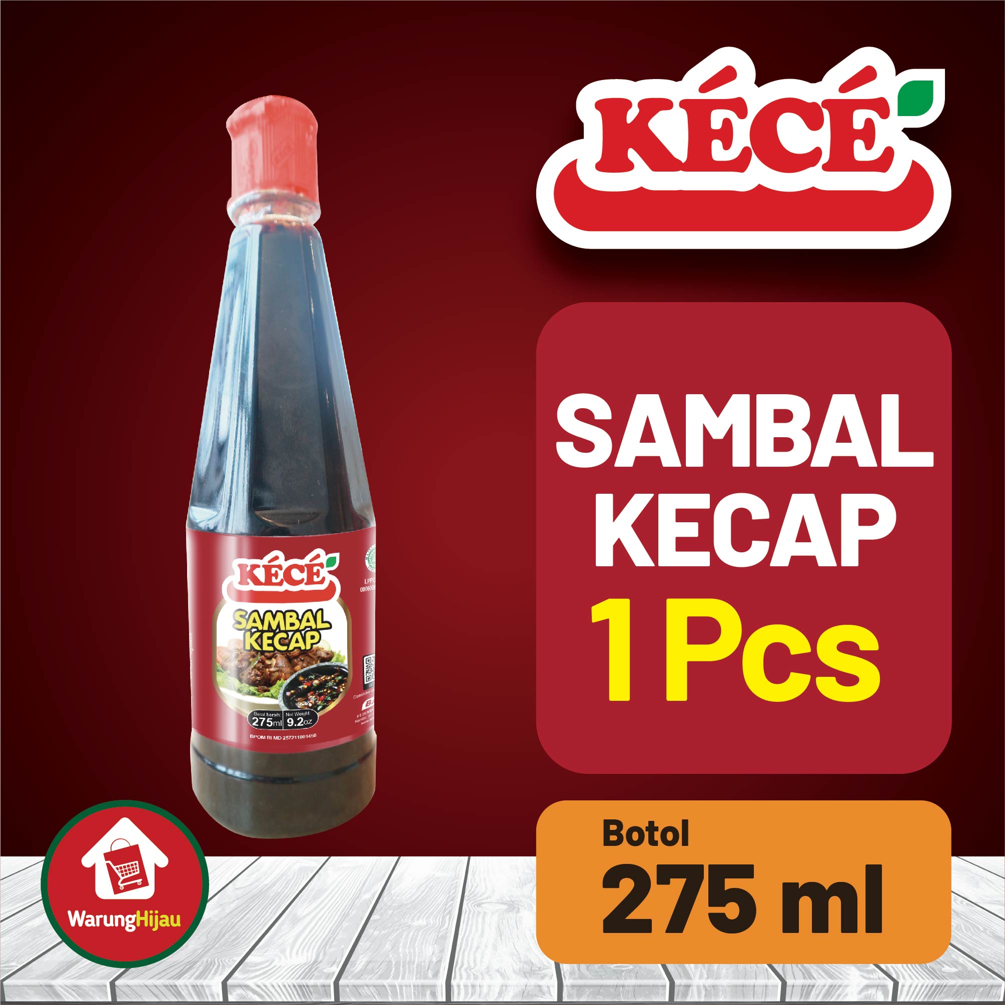 Sambal Kecap KECE Botol 275 ml 1 Pcs