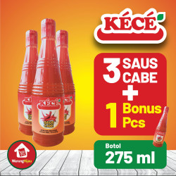 Saus Cabe KECE Botol 275 ml 3 Pcs + Bonus 1 Pcs